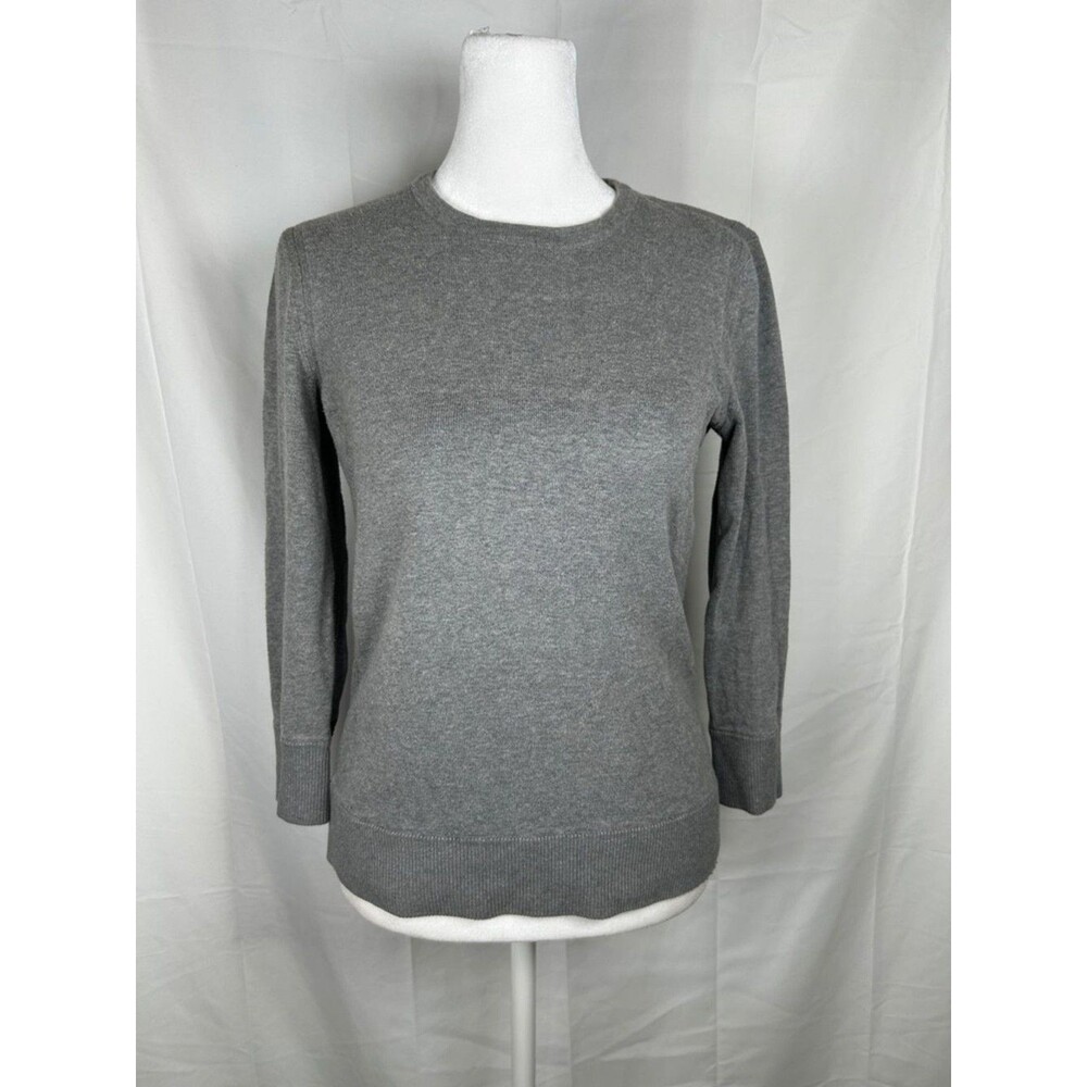 Rag & Bone Jean Grey Sweater XS Crew Neck 3/4 Sleeves Cotton Blend